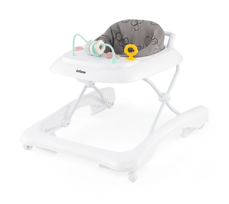Trotteur Bébé Pliable Avec 3 Hauteur Réglable Et Roues Universelles 2 Vitesses Charge 12kg
