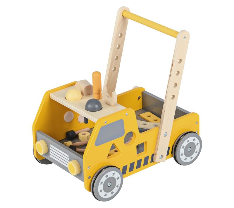 Trotteur En Bois 2 En 1 Pour Bébé Avec Vitesse Réglable Et Rangement Inférieur Trotteur