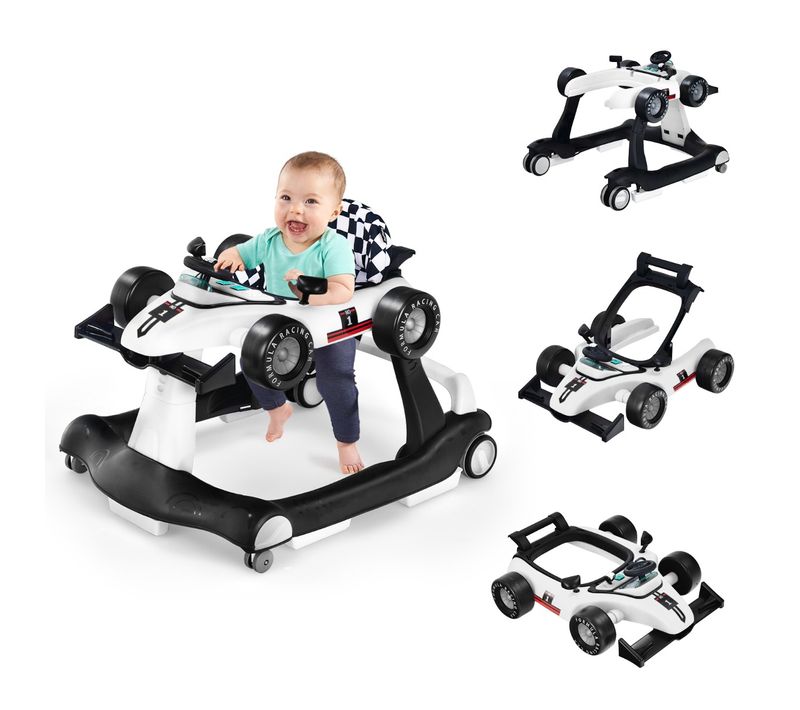 Trotteur Pliable 4 En 1 Pousseur Hauteur Et Vitesse Réglables Boîte à Musique Avec Lumière Volant