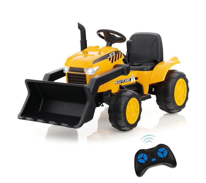 Tracteur Electrique 12v/7ah Tractopelle Pour Enfants Télécommande 2,4g Démarrage Progressif LED