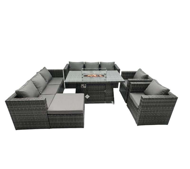 Salon De Jardin Avec Arm Fauteuil Stools 9 Places