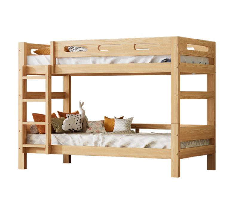 Lit superposé enfant 2 en 1, convertible en lits simples, bois naturel 90x200 cm