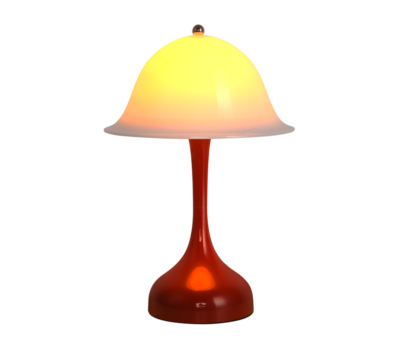 Lampe Table Sans Fil LED - Lampe Chevet Tactile, Rouge Forme Chapeau, USB Rechargeable