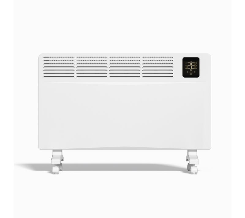 Radiateur Électrique Mobile Wifi 2000 W Verre Blanc Écran Tactile LED Mural Ou Sur Pieds Ip24
