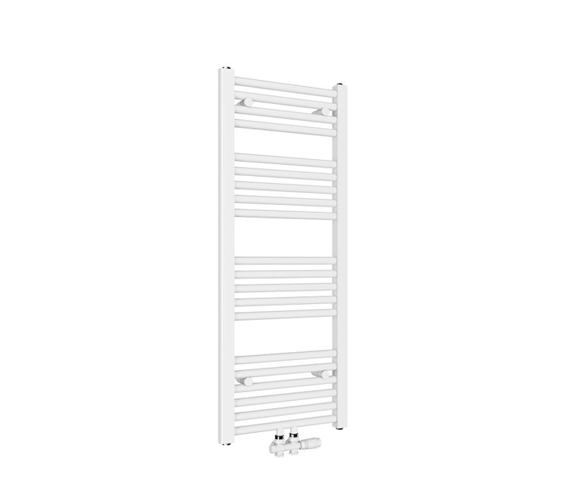 Radiateur Sèche-serviettes Eau Chaude Blanc Acier H. 100 X L. 50 Cm Raccordement Central