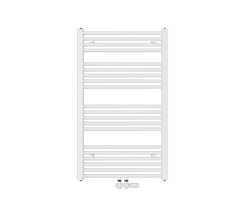 Radiateur Sèche-serviettes Eau Chaude Blanc Acier H. 100 X L. 60 Cm Raccordement Central