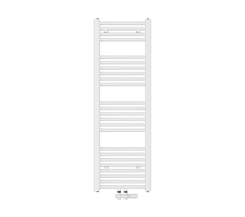 Radiateur Sèche-serviettes Eau Chaude Blanc Acier H. 120 X L. 40 Cm 427 W Raccordement Central