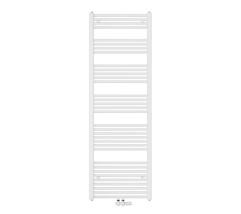 Radiateur Sèche-serviettes Eau Chaude Blanc Acier H. 180 X L. 60 Cm 860 W Raccordement Central