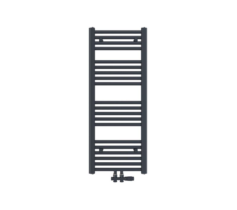 Radiateur Sèche-serviettes Eau Chaude Anthracite Acier H. 100 X L. 40 Cm Raccordement Central