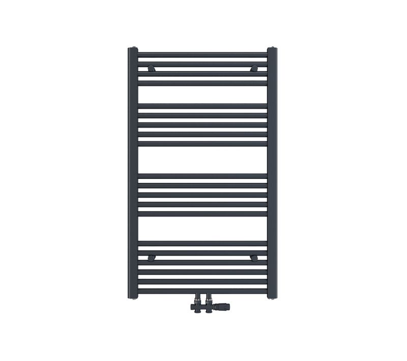 Radiateur Sèche-serviettes Eau Chaude Anthracite Acier H. 100 X L. 60 Cm Raccordement Central