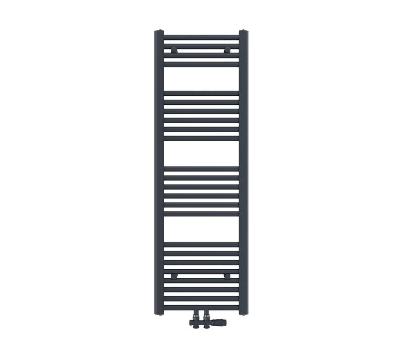 Radiateur Sèche-serviettes Eau Chaude Anthracite Acier H. 120 X L. 40 Cm 427 W Raccordement Central
