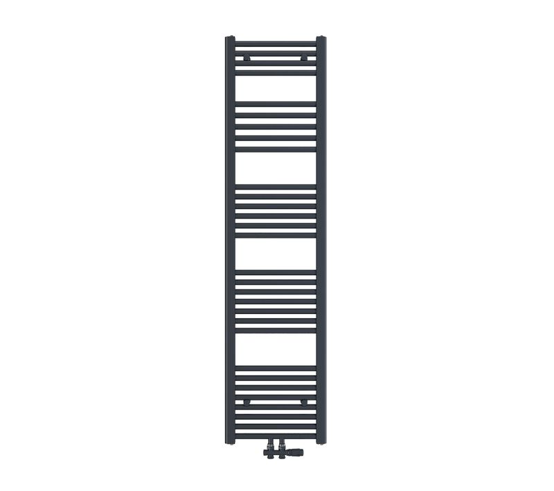 Radiateur Sèche-serviettes Eau Chaude Anthracite Acier H. 160 X L. 40 Cm 547 W Raccordement Central