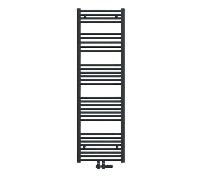 Radiateur Sèche-serviettes Eau Chaude Anthracite Acier H. 160 X L. 50 Cm 654 W Raccordement Central