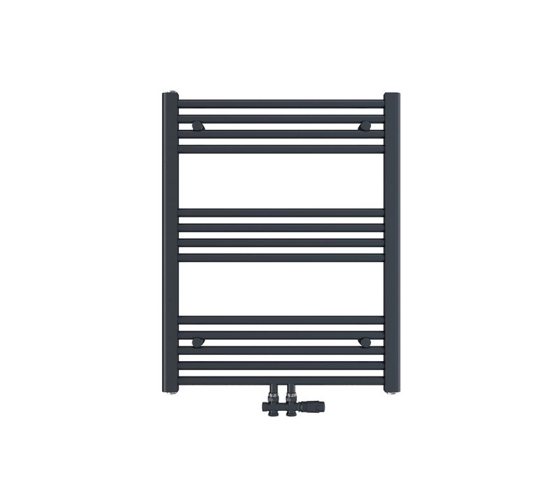 Radiateur Sèche-serviettes Eau Chaude Anthracite Brillant Acier H. 75 X L. 60 Cm 337 W