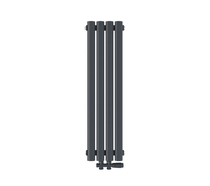 Radiateur Eau Chaude Vertical Anthracite Acier H. 90 X L. 24 Cm 266 W Raccordement Central