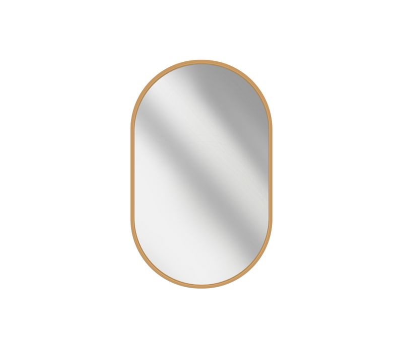 Miroir Mural Ovale Cadre Doré Aluminium Non Lumineux 45 × 60 Cm Salle De Bain