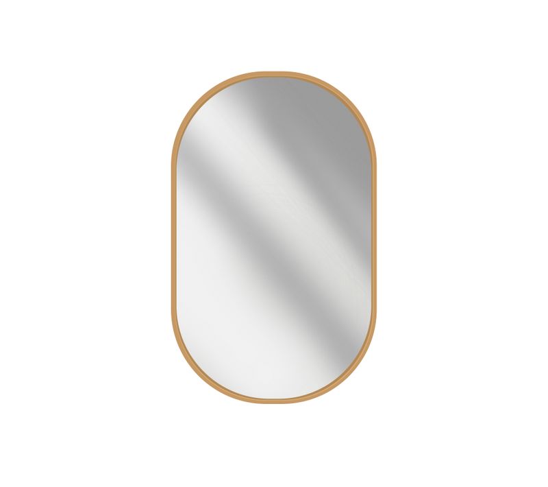Miroir Mural Ovale Cadre Doré Aluminium Non Lumineux 50 × 70 Cm Salle De Bain
