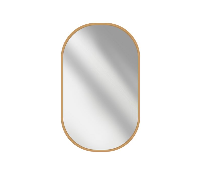 Miroir Mural Ovale Cadre Doré Aluminium Non Lumineux 60 × 80 Cm Salle De Bain