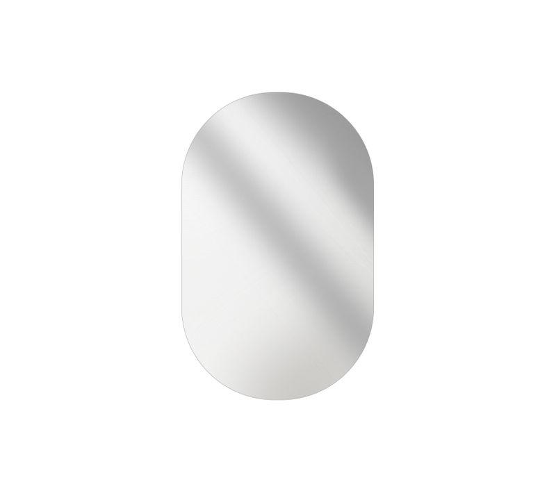 Miroir Mural Ovale Sans Cadre Pour Salle De Bain En Verre Argenté 40 X 70 Cm