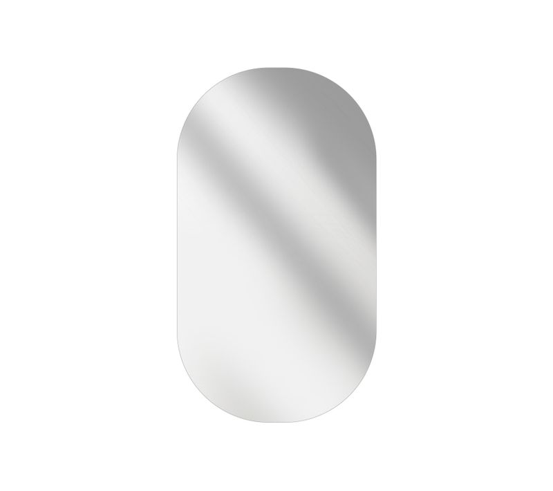 Miroir Mural Ovale Sans Cadre Pour Salle De Bain En Verre Argenté 60 X 100 Cm