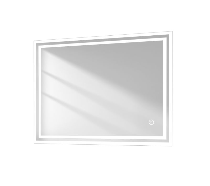 Miroir LED Salle De Bain Tactile Anti-buée Lumière Froide H.80 X L.60 Cm