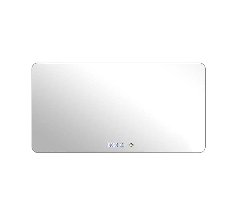 Miroir LED Sans Cadre 60x120 Cm Tactile, Horloge, 3 Couleurs, Verre Sécurit