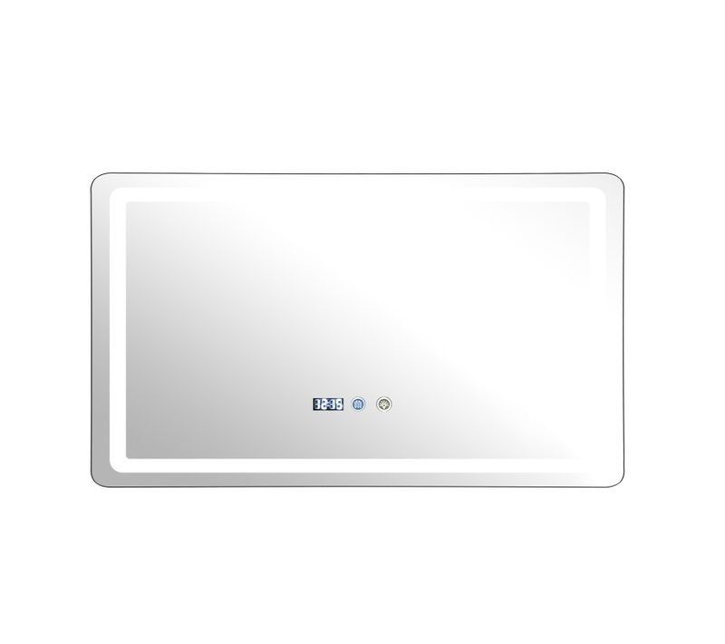 Miroir De Salle De Bain LED 60x120 Cm, Tactile, Horloge, 3 Couleurs, Dimmable