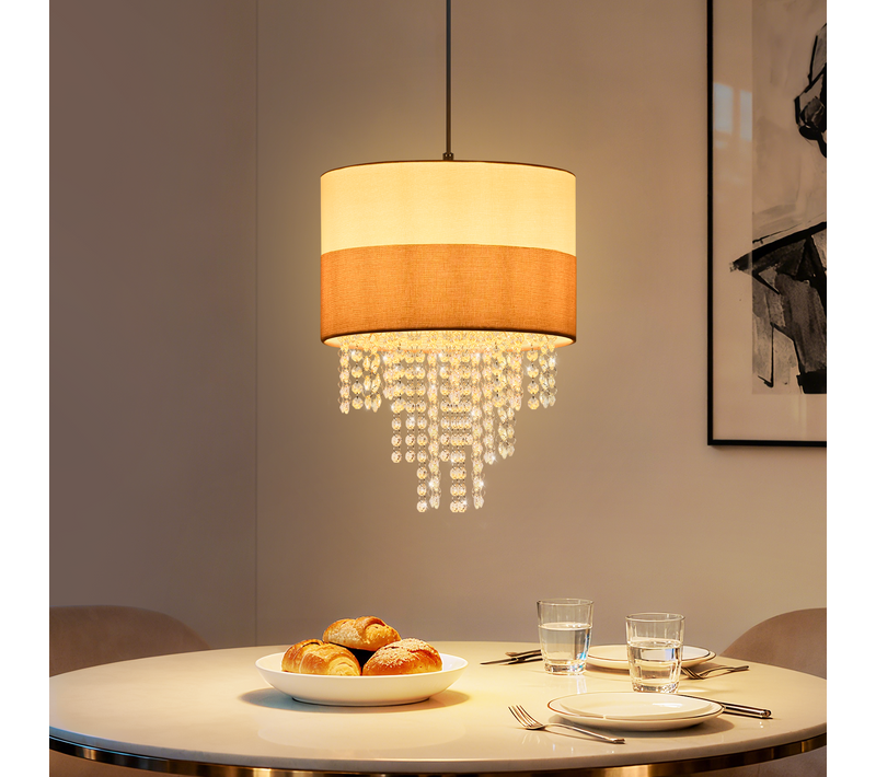 Suspension E27 Blanc Vintage Cristal Sans Ampoule