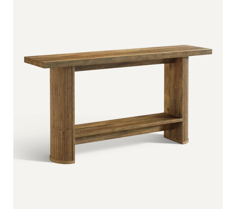 Table Console 140x30x80 Cm Design Moderne Pour Entrée Salon Et Couloir, En Bois, Brun