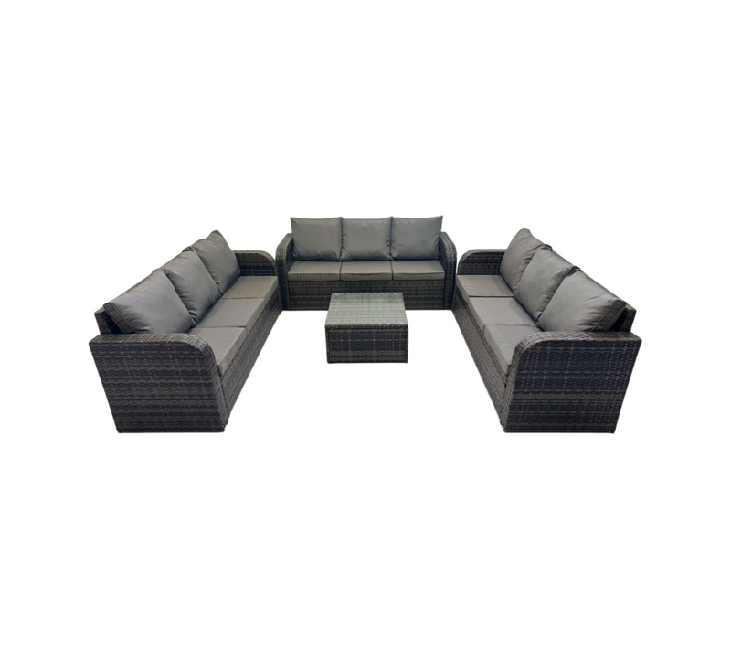 Ensembles De Meubles De Jardin 9 Places Ensemble De Canapés En Rotin Avec Table Basse Carrée