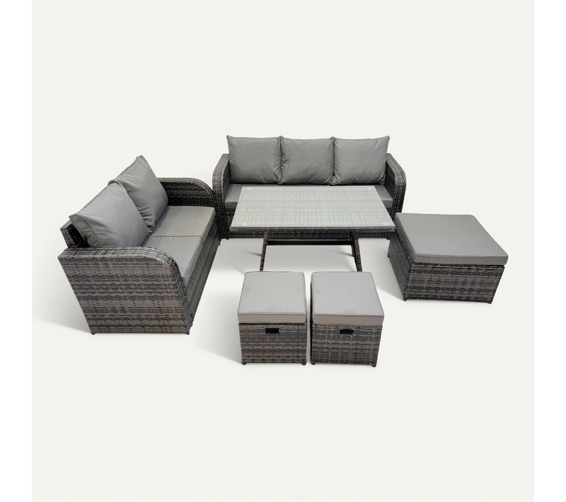 Ensembles De Meubles De Jardin 6 Pièces Ensemble De Canapé En Rotin Extérieur Gris Foncé Mixte