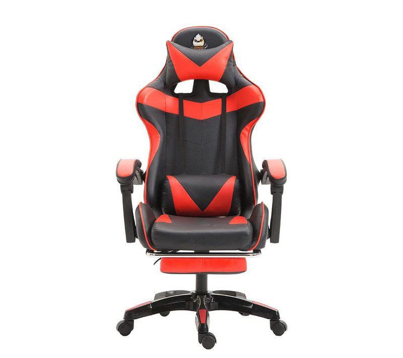 Fauteuil Gaming Ergonomique Avec Repose-pieds Et Accoudoirs Ajustables - Rouge