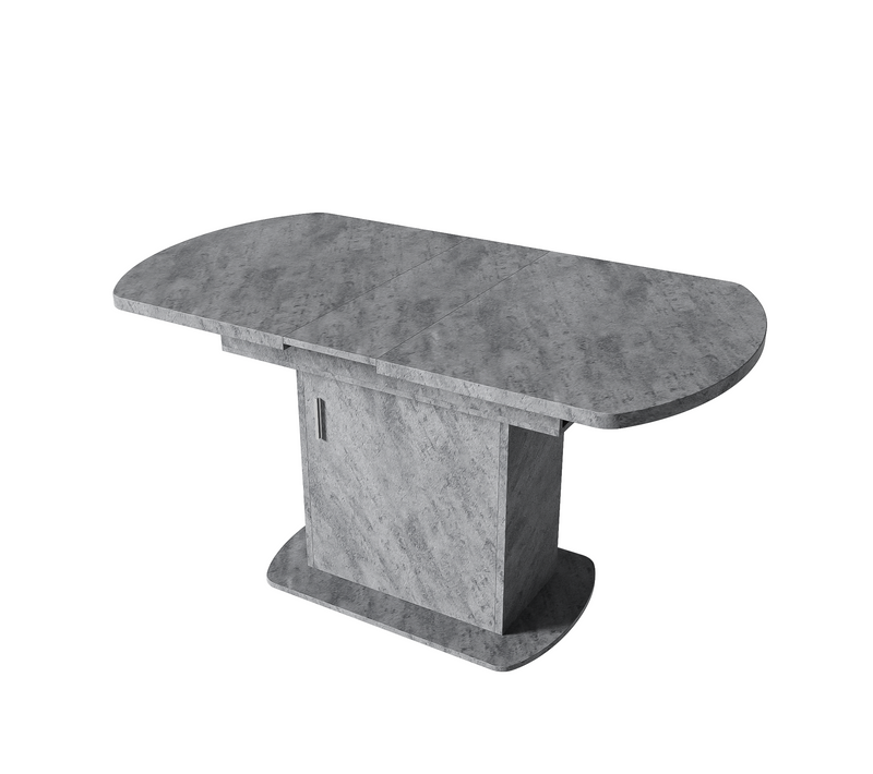 Table à Manger Ovale Extensible 110/130x70x75cm, Table Basse Avec Rangement, Gris