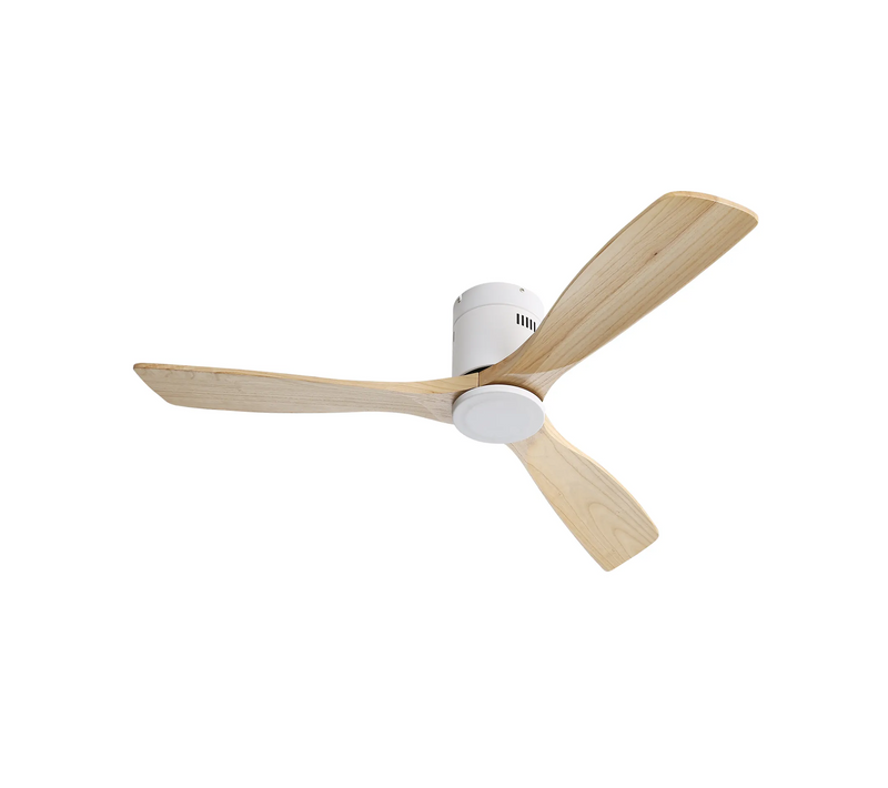 Ventilateur De Plafond 52" - 3 Pales Bois, Moteur Dc Réversible, Télécommande