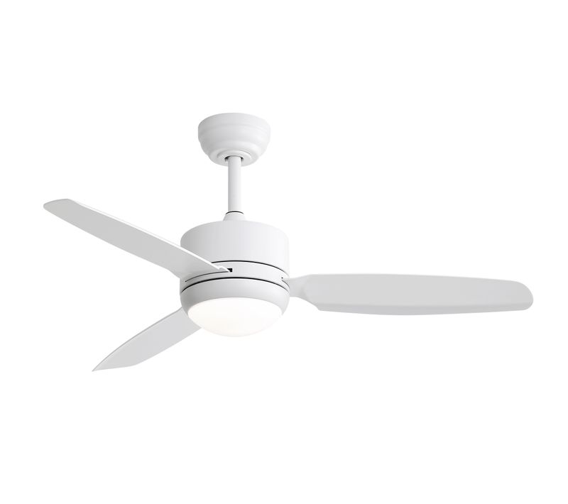 Ventilateur De Plafond Avec Lumières 116.8 Cm, 3 Pales En Abs, Télécommande, Blanc