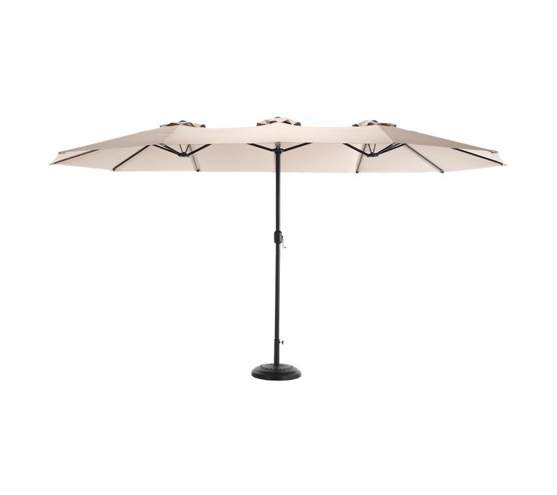 Parasol Double Face 4,5 M Rectangulaire Kaki Avec Manivelle