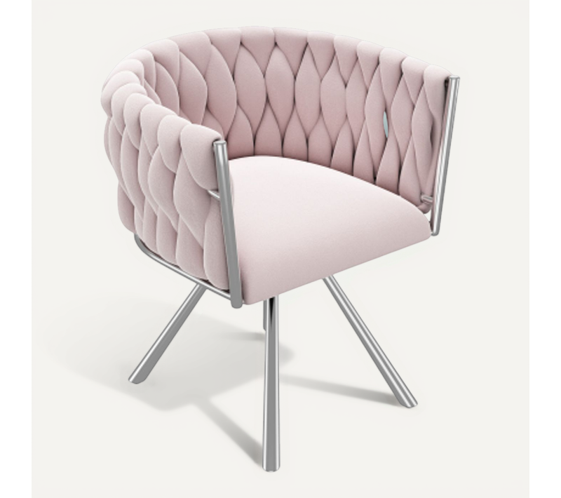 Chaise Pivotante à 360° Pour Chambre, Salon Et Cuisine, 1 Pièce, Velours, Rose