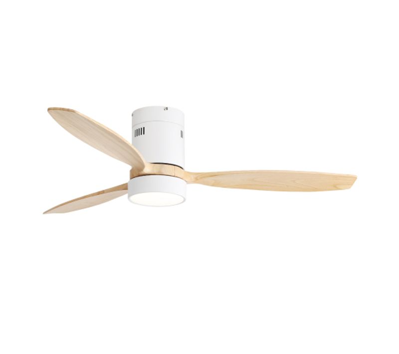 Ventilateur De Plafond 52" (132 Cm) Avec LED, Pales En Bois, Moteur Dc Silencieux, Télécommande
