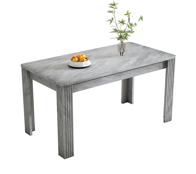 Table à Manger Rectangulaire Gris, Table Basse De Salon, 4 Pieds De Support, 116×65×75cm