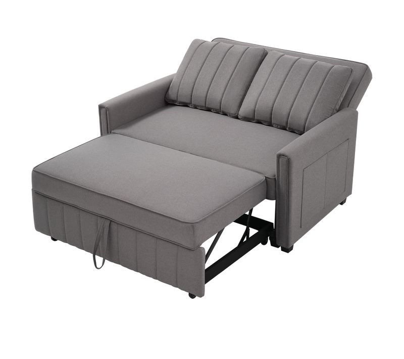 Canapé Convertible 2 Places,avec Fonction Veille,gris Antique,127 X 75 X 94 Cm