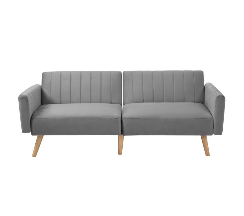 Canapé Deux Places Moderne 178x75x68cm, Dossier Rabattable Trois Positions, Gris Foncé Antique