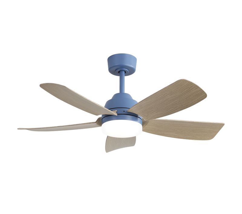 Ventilateur Plafond 42",pouces Avec Éclairage LED Télécommande 5 Pales En Abs,lame En Bois Gris