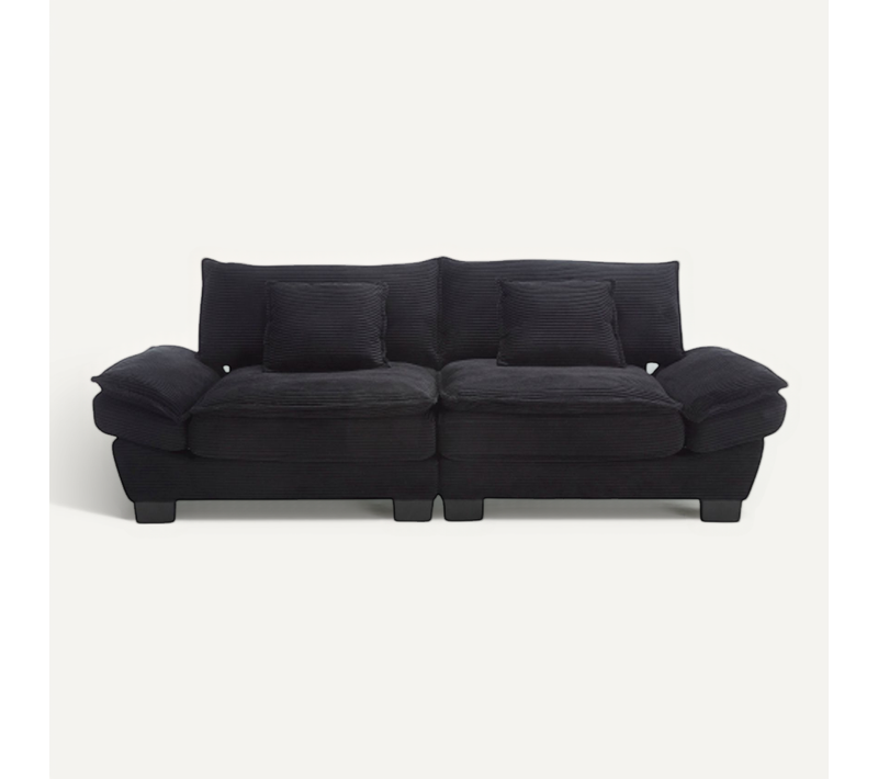 Canapé 2 Places, Avec Une Couette, Noir, Moderne Et Simple, Pour Salon, Chambre, Bureau