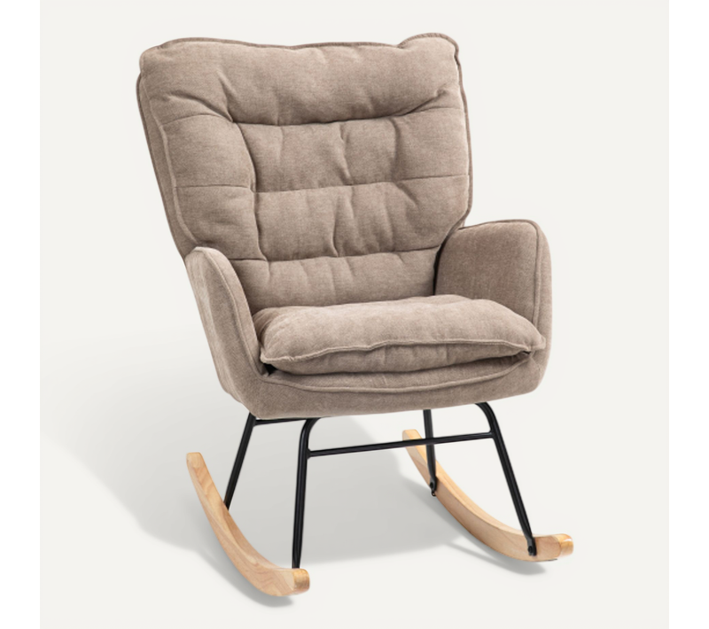 Rocking Chair, Fauteuilà Bascule En Chenille, Capacité De Charge De 120 Kg, Marron