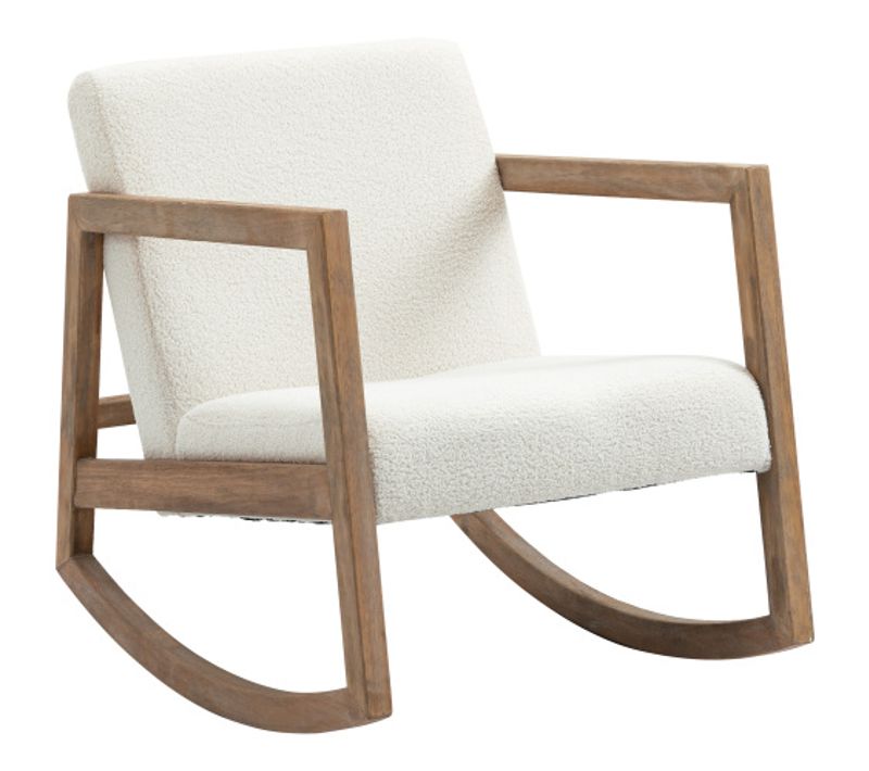 Rocking Chair, Fauteuil à Bascule, Structure En Bois, Blanc
