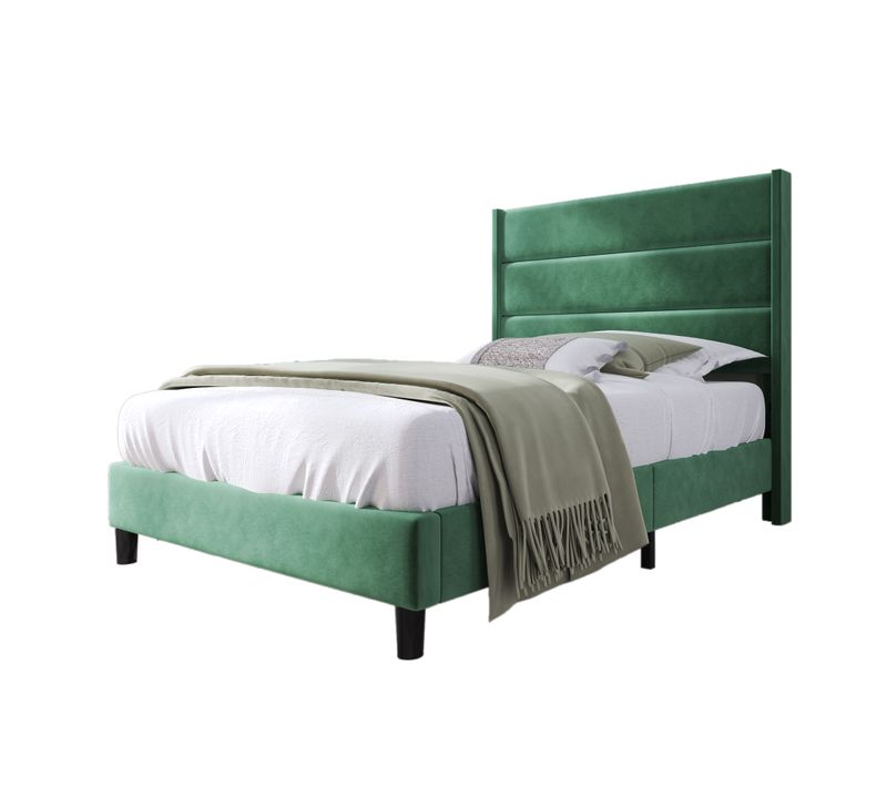 Lit90x200,lit Simple,lit Adulte,cadre De Lit,tête De Lit,velours,vert