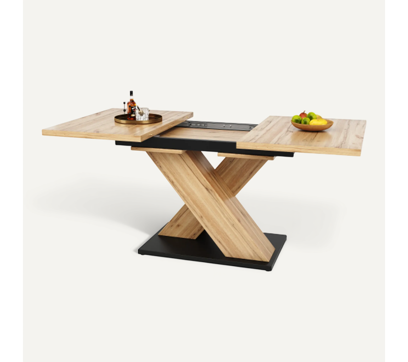 Table à Manger Bois Extensible 119-158,5x80 Cm, Pour Cuisine Et Salon