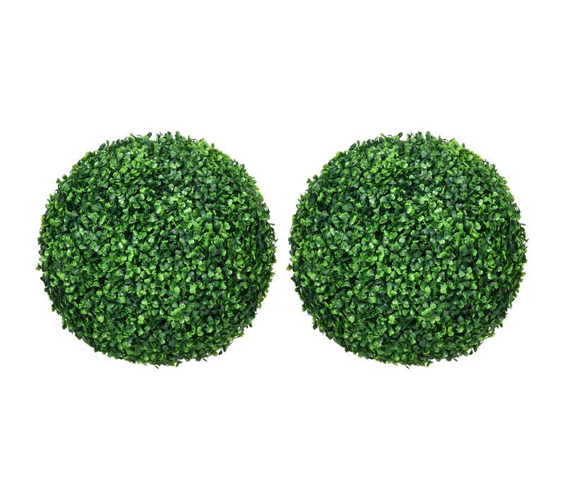Lot De 2 Plante Artificielle Boule De Buis Artificielle, Uv Résistant