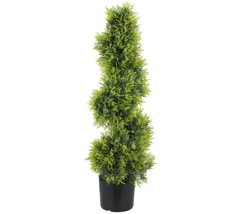 Plante Artificielle Cyprès Artificielle 90 Cm En Spirale Avec Pot Pour Décoration