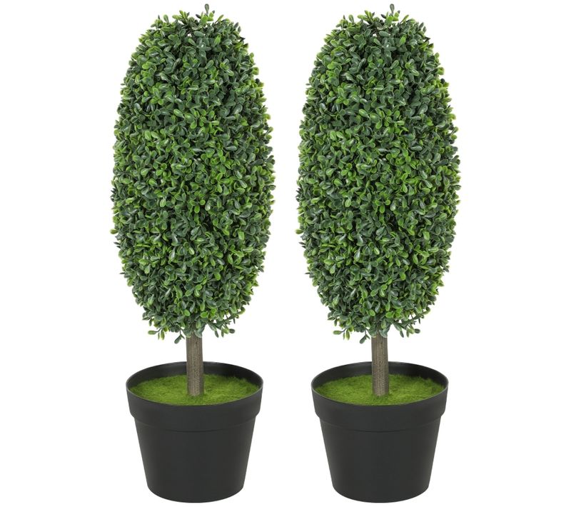 Lot De 2 Plante Artificielle Arbres, Uv Résistant Pour Décoration Intérieure Et Extérieure
